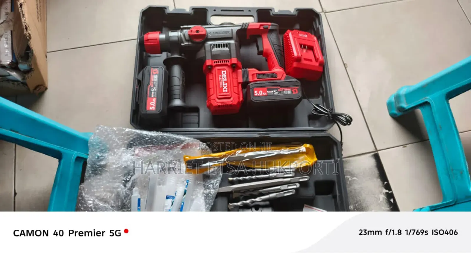 Delixi Cordless Hammer Drill Machine From Italy (2 Batteries)