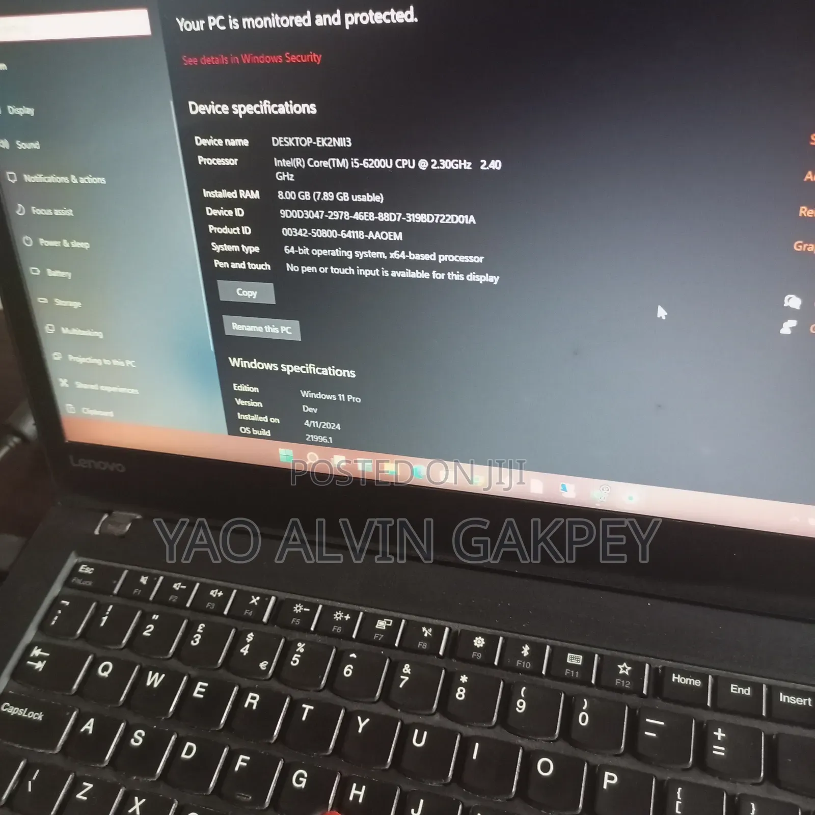 Laptop Lenovo ThinkPad 11e 8GB Intel Core i5 HDD 256GB