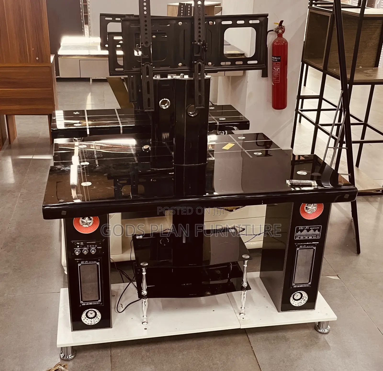 Glass and Metal Tv Stand