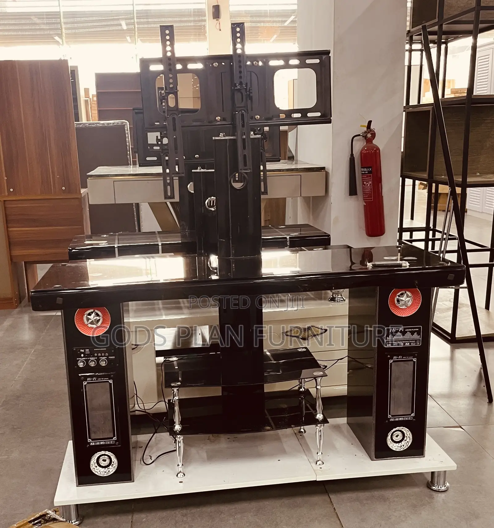 Glass and Metal Tv Stand