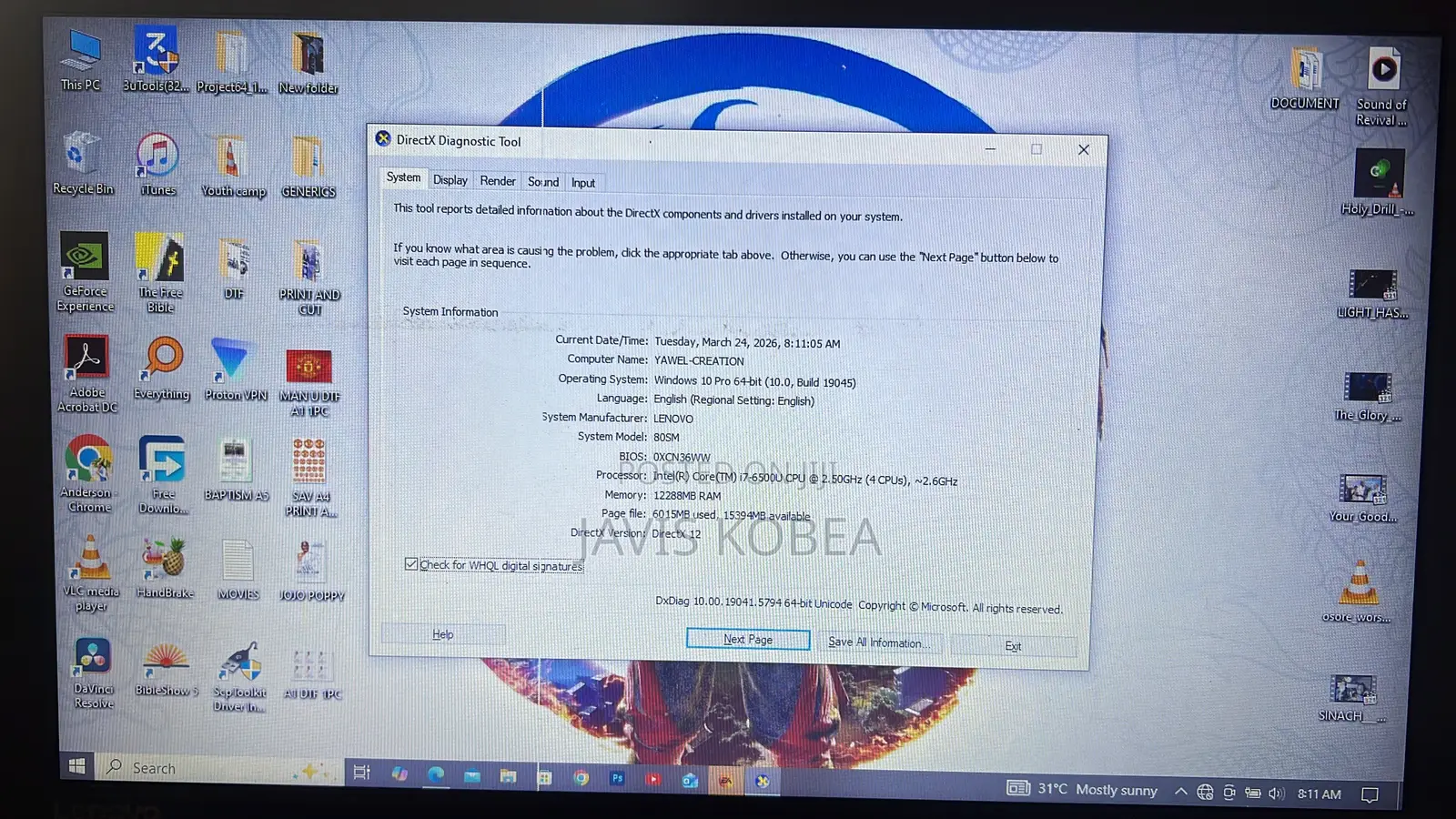 Laptop Lenovo Ideapad Gaming 3 12GB Intel Core i7 HDD+SSD 500GB