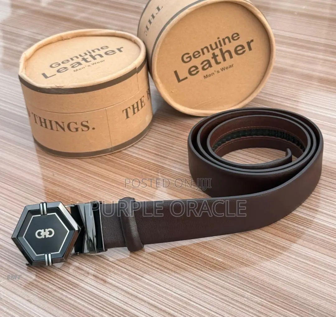 Black Leather Gucci Belt for Men