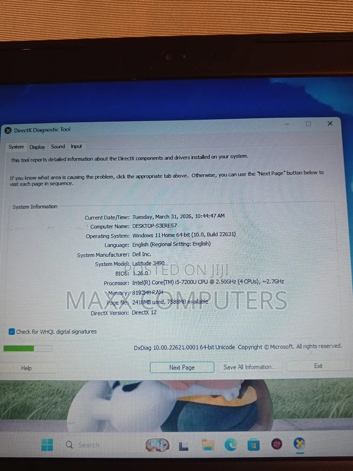 Laptop Dell Latitude 3490 8GB Intel Core i5 HDD+SSD 512GB