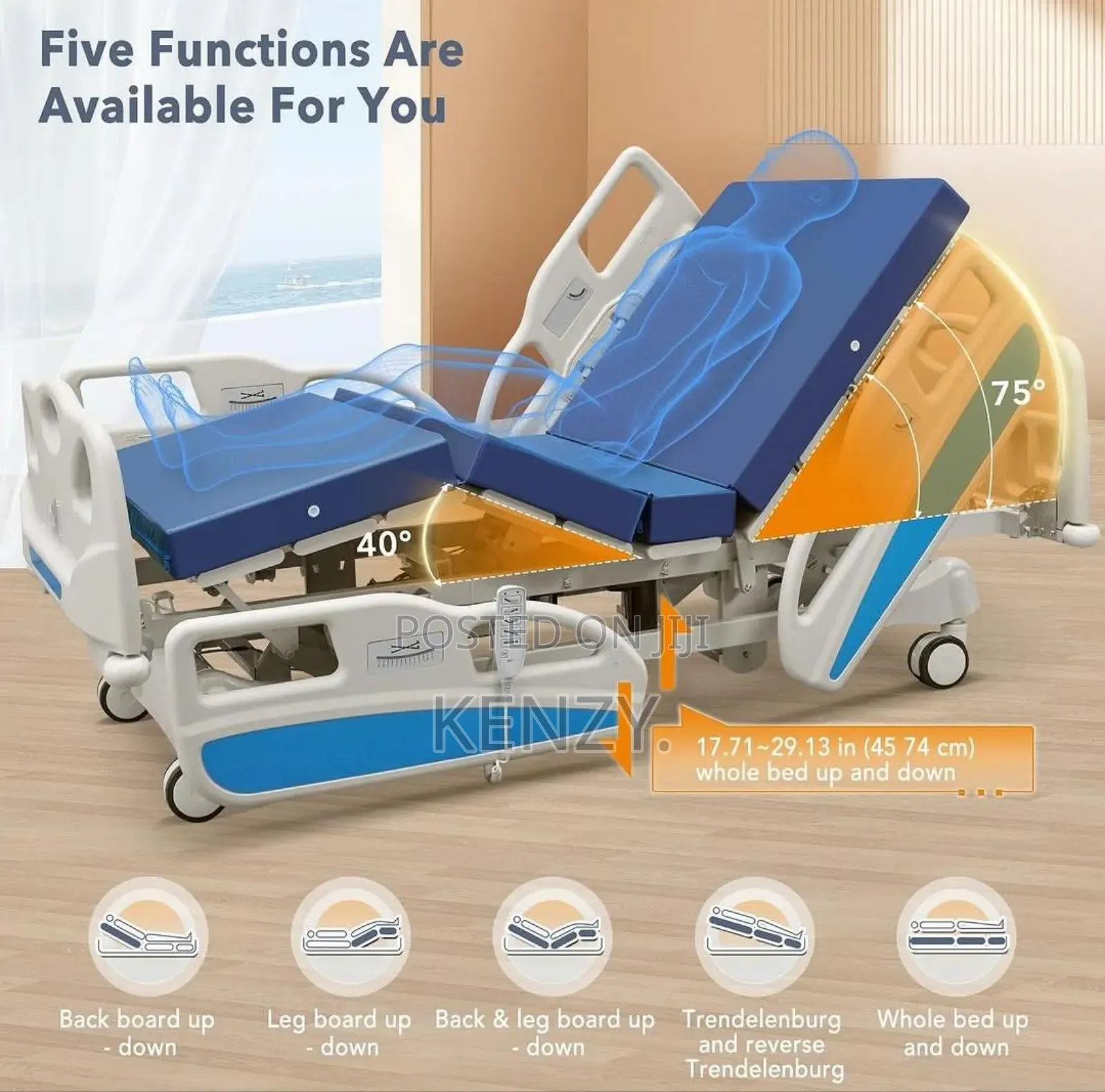 5 Function Electric Hospital Bed