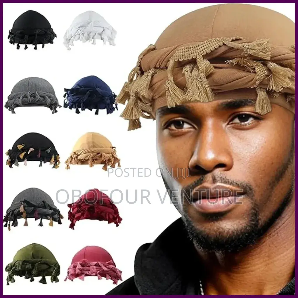 Turban for Men Women Satin Lined Durag Head Wraps Skull Cap