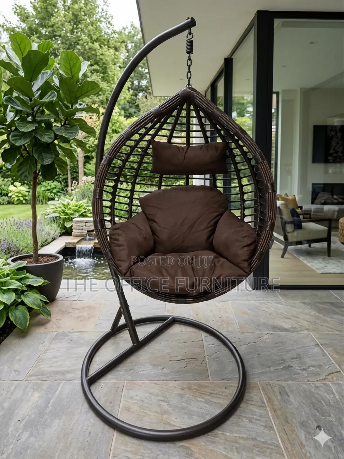 Brown Wicker Hanging Egg Chair