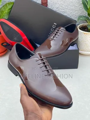 Gucci Executive Men's Luxury Shoes 39-46 Coffee Brown