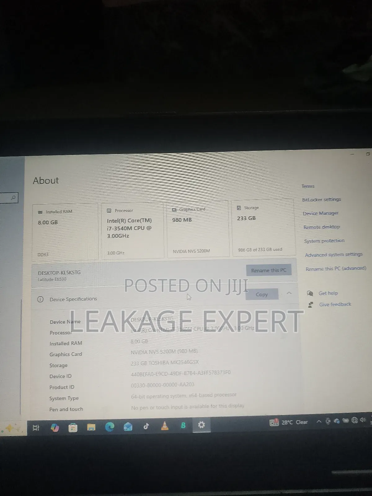 Laptop Dell Latitude E6530 8GB Intel Core i7 SSD 256GB