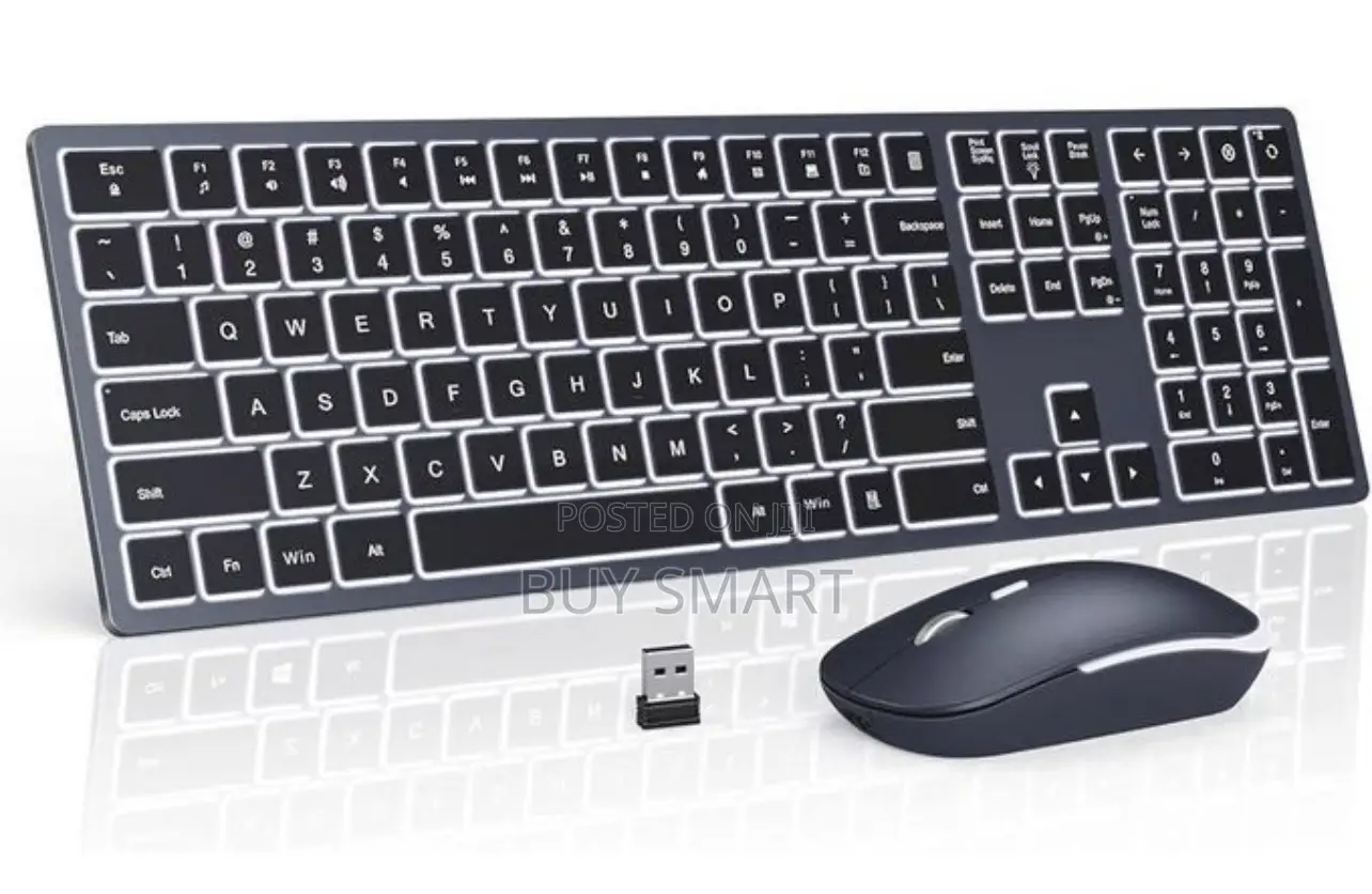 Jomaa Backlit Wireless Keyboard Mouse Combo