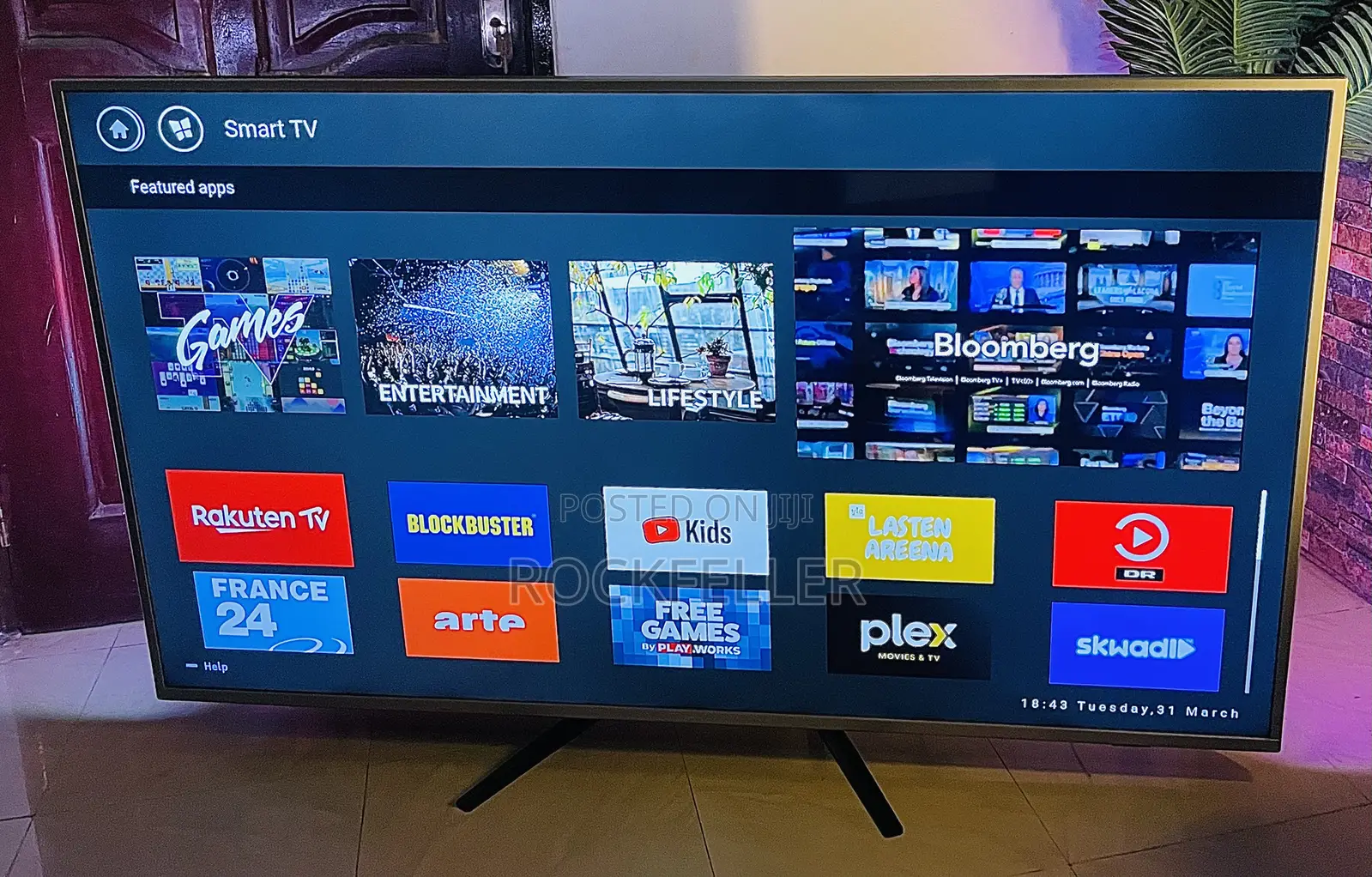 Uk Used Philips Smart Uhd HDR Digital Satellite 65 Inches