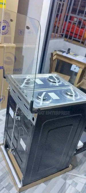 4 Burner Gas Over With Portable Glass Cover