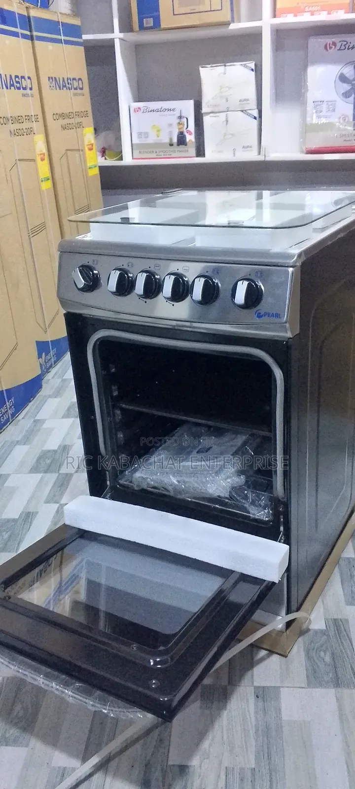 4 Burner Gas Over With Portable Glass Cover