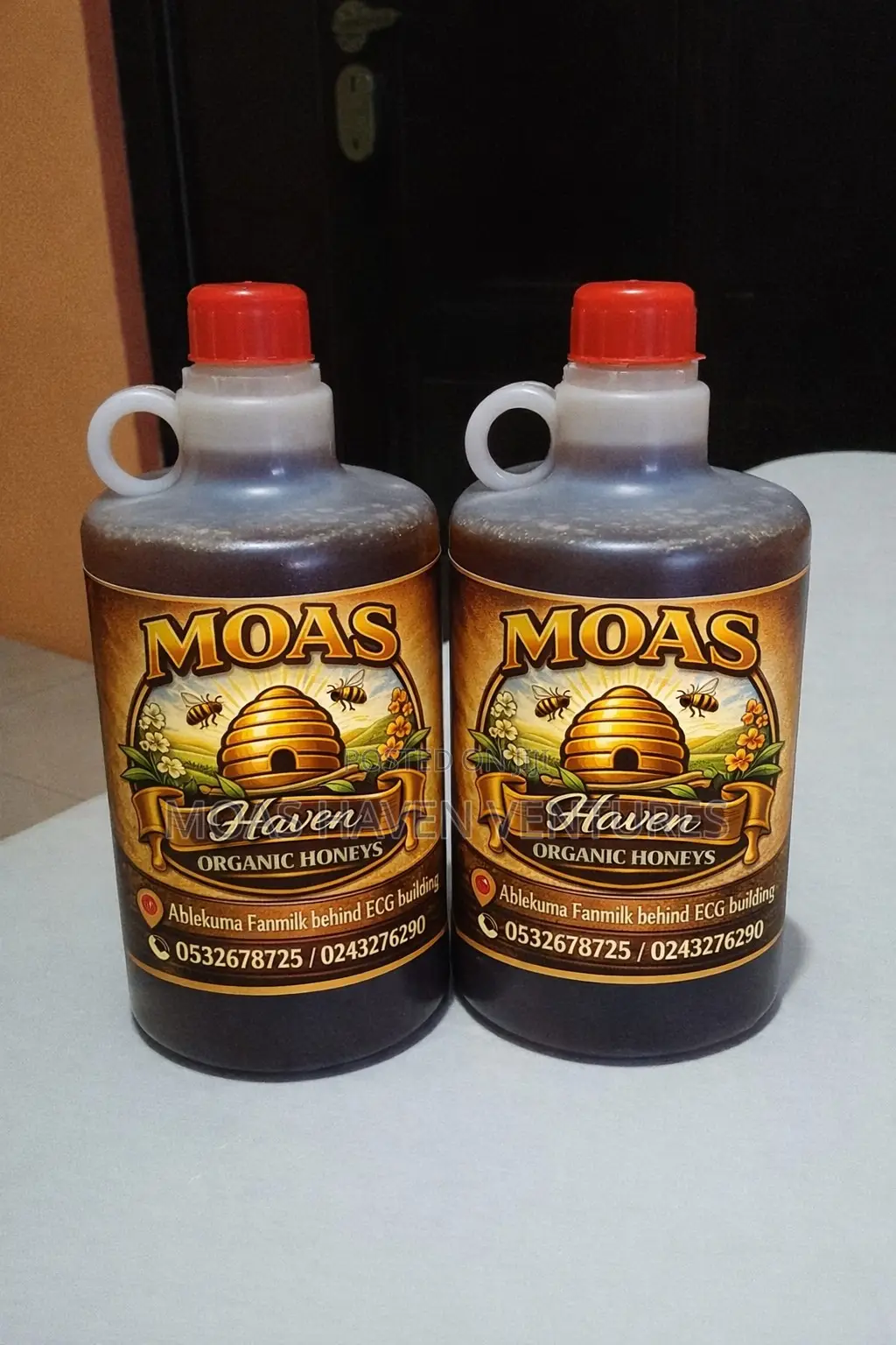 Moas Haven Organic Honey.