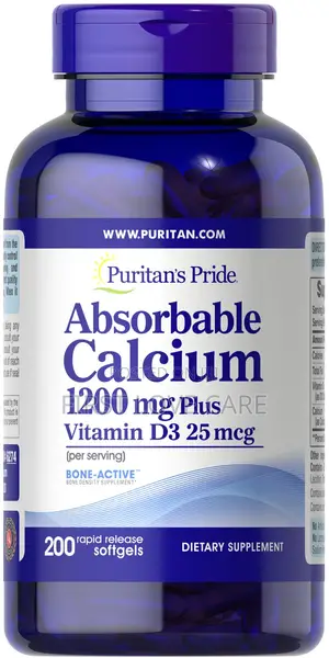 Puritan Pride Absorbable Calcium 1200mg Plus Vitamin D3 25mcg
