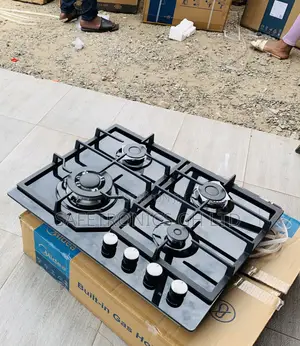 Secure New Midea Electric 60cm Inbuilt Black Glass 4 Gas Hob Burner