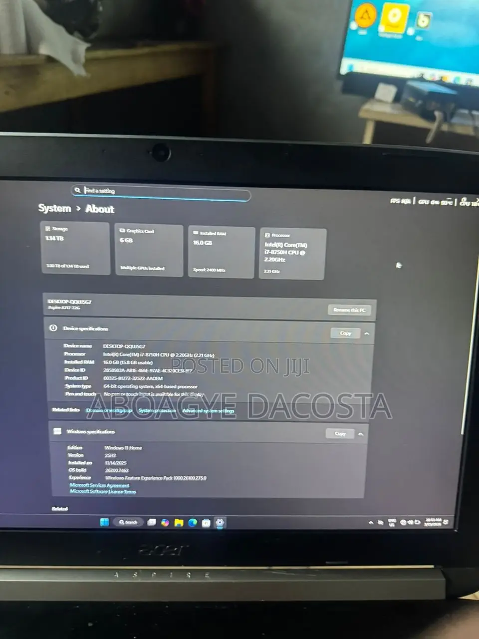 Laptop Acer Aspire 5 16GB Intel Core i7 HDD+SSD 1T