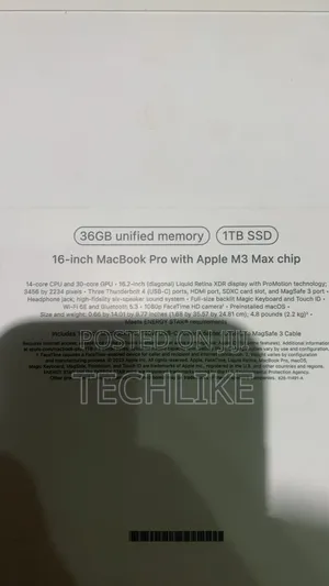 New Apple MacBook Pro 2024 M3 Max 16-inch 36GB Apple M3 Max SSD 1T