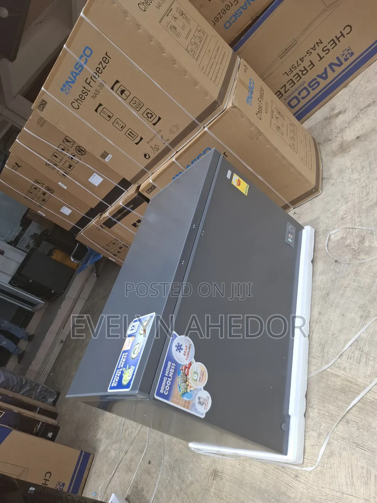 Light Gray Colour of Nasco Chest Freezer 380litres Brand New for Sale
