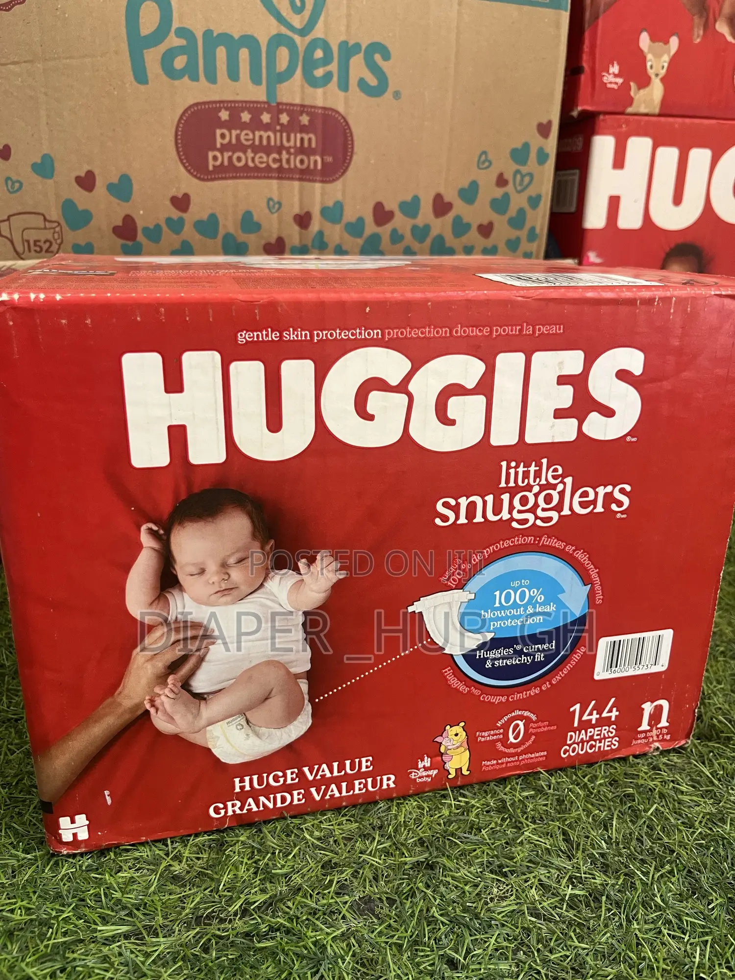Huggies Little Snugglers Baby Diapers Newborn (Up to 10 Lbs), 144 Ct,
