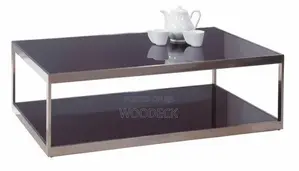 Modern Rectangular 2-Tier Coffee Table With Glass Finish