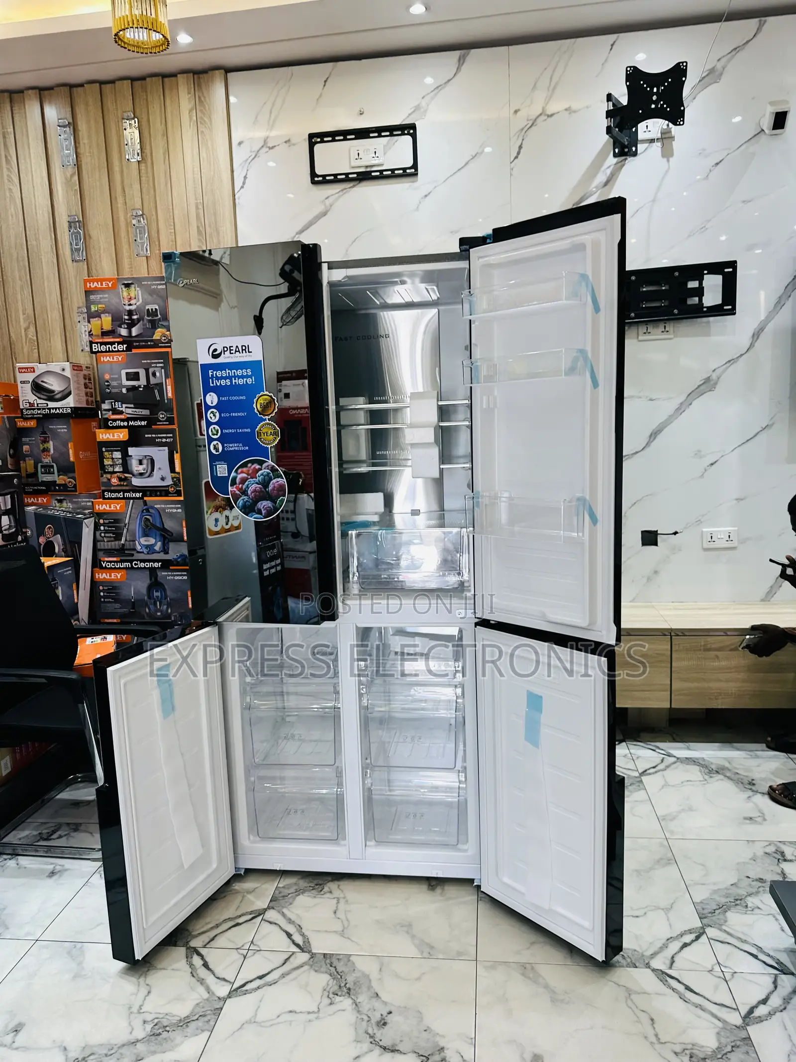 Eco Friendly Pearl Fridge Pf-630mdbg-2gb. 482l Fridge Pearl