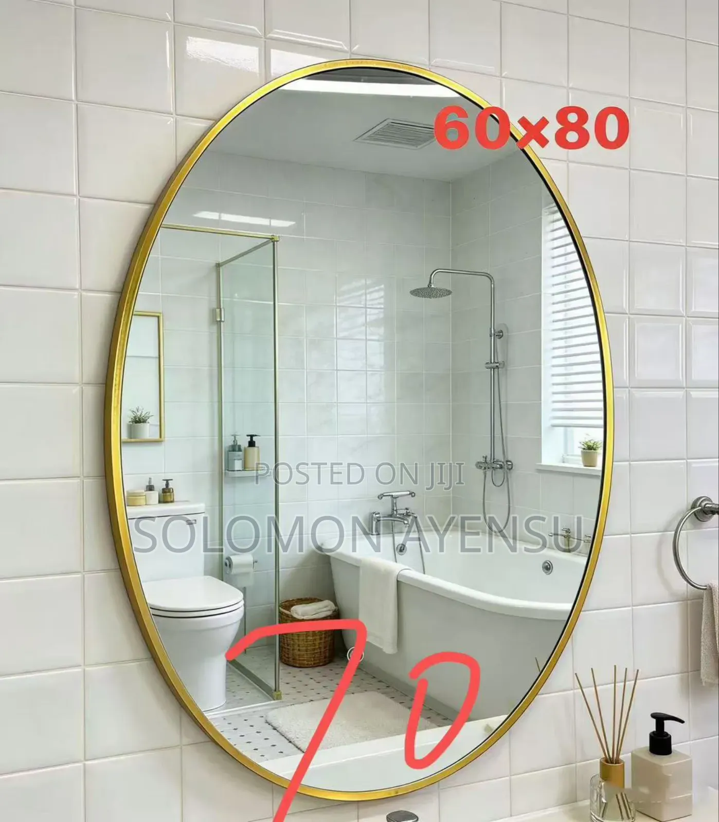 Quality Modern Oval Bathroom Mirror