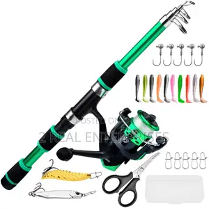 Portable Telescopic Fishing Rod and Spinning Reel Combo Set