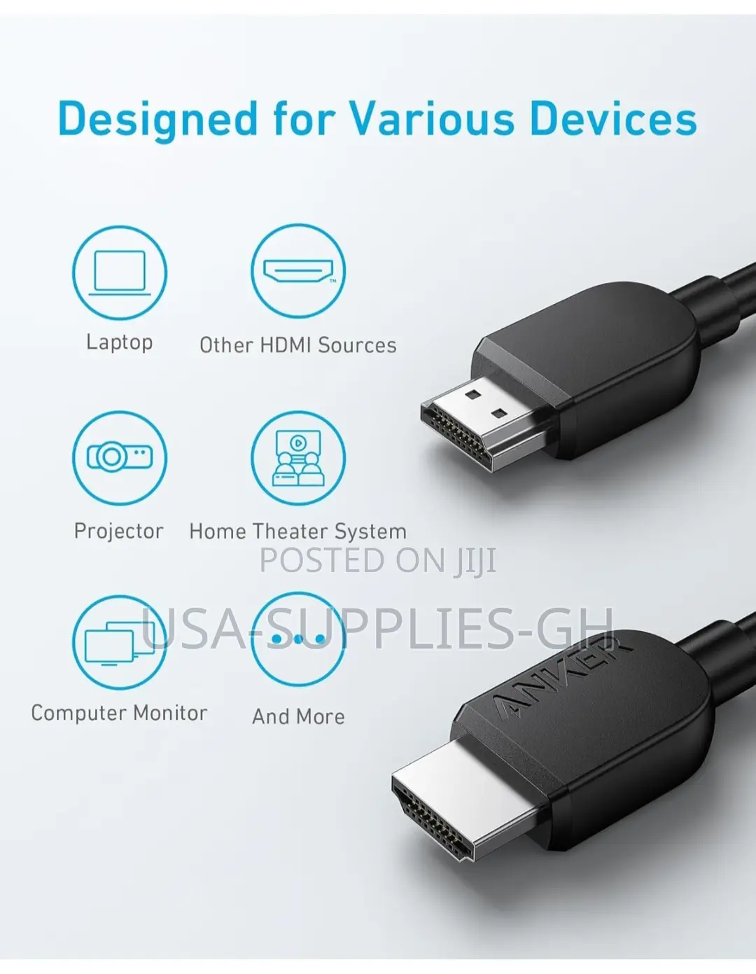 Anker 10ft Hdmi to Hdmi Ultra High-Speed Cable From Usa