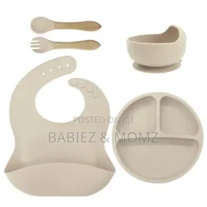 Silicone Baby Feeding Set – Suction Bowl, Plate, Cup Bib