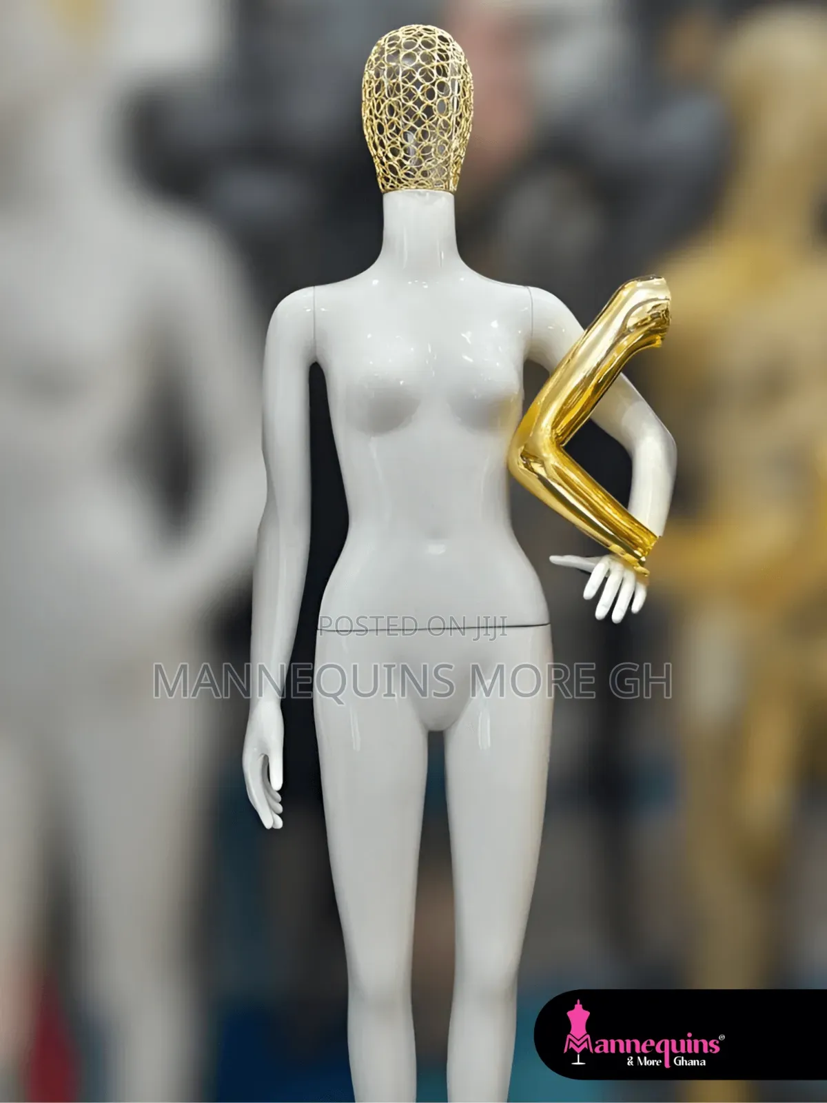 Female Fiberglass Mannequin With Aesthetic Head.