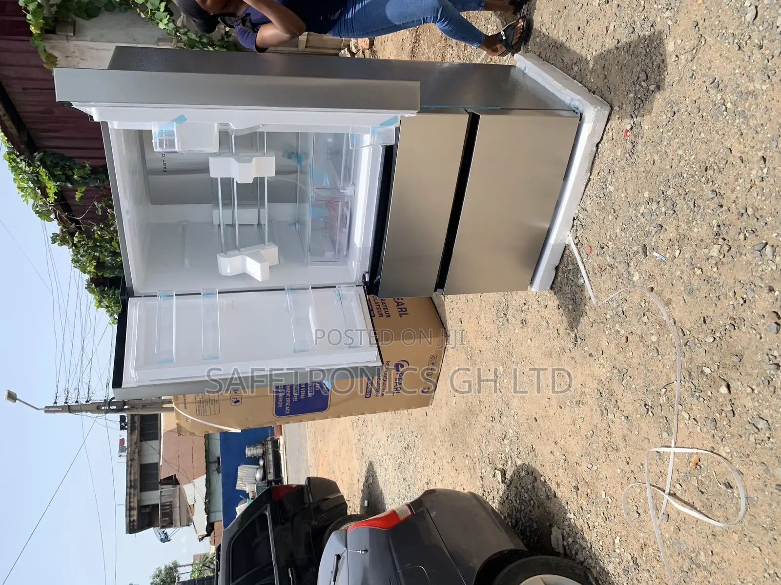 Pearl New Dispenser 531 Liters Grey Side by Side 4 Doors Fridge