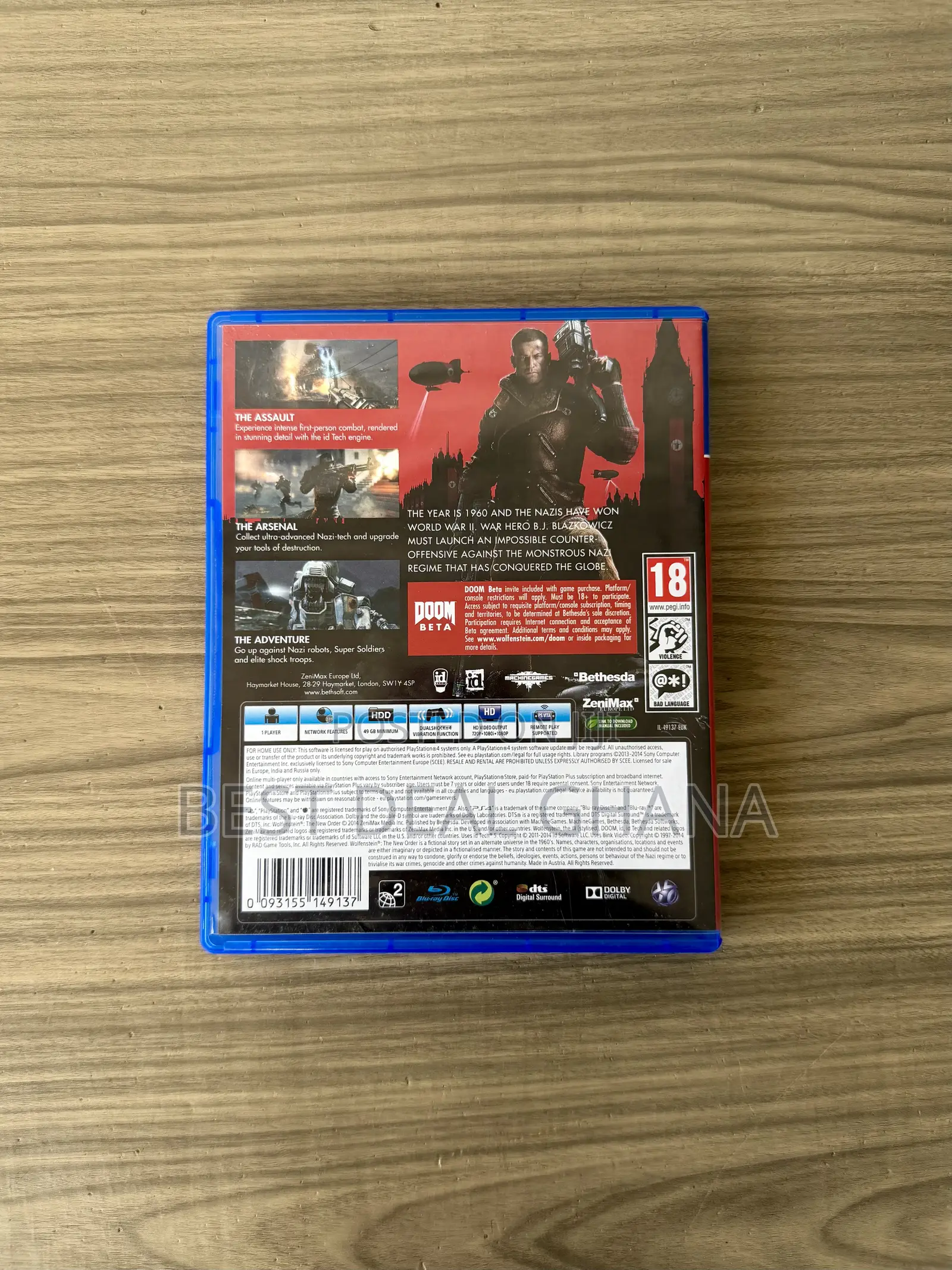 Wolfenstein the New Order Ps4 Cd