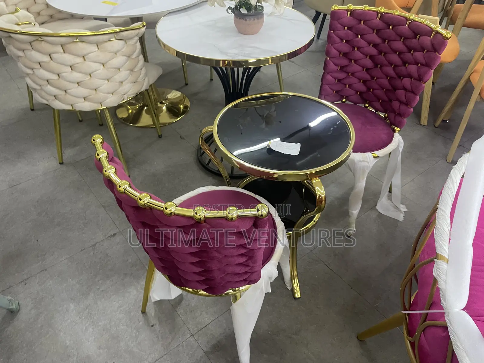 A Round Glass-Top Coffee Table