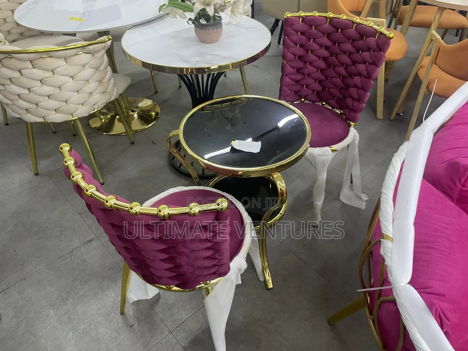 A Round Glass-Top Coffee Table