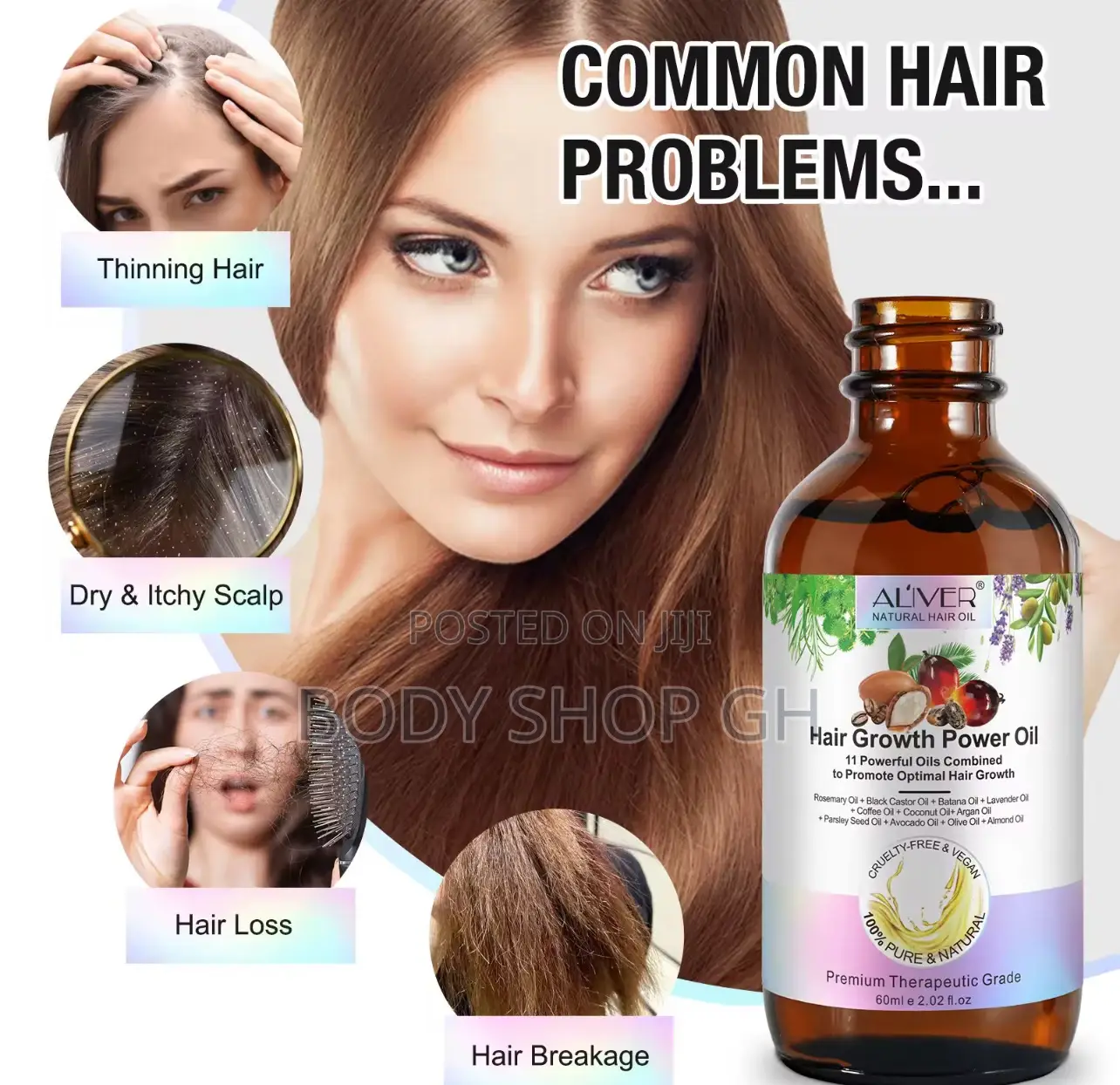 Aliver Hair Growth Power Oil- Castor + Rosemary + Batana + Coconut Oil