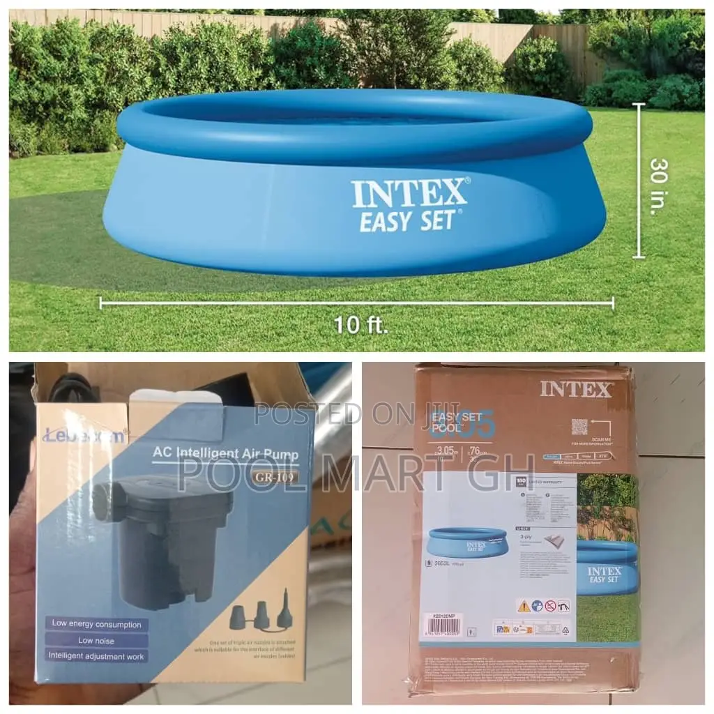 Round Inflatable Swimming Pool With Air Pump 305x76cm