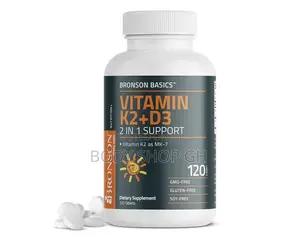 Extra Strength Vitamin K-2 + Vitamin D3 - 2 in 1 Formula / 120 Capsule
