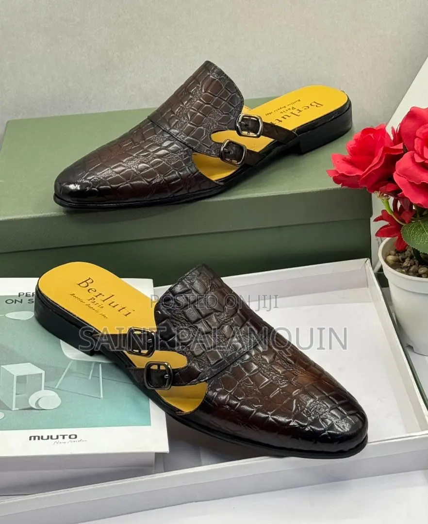 Berluti Coffe Brown Leather Half Shoe