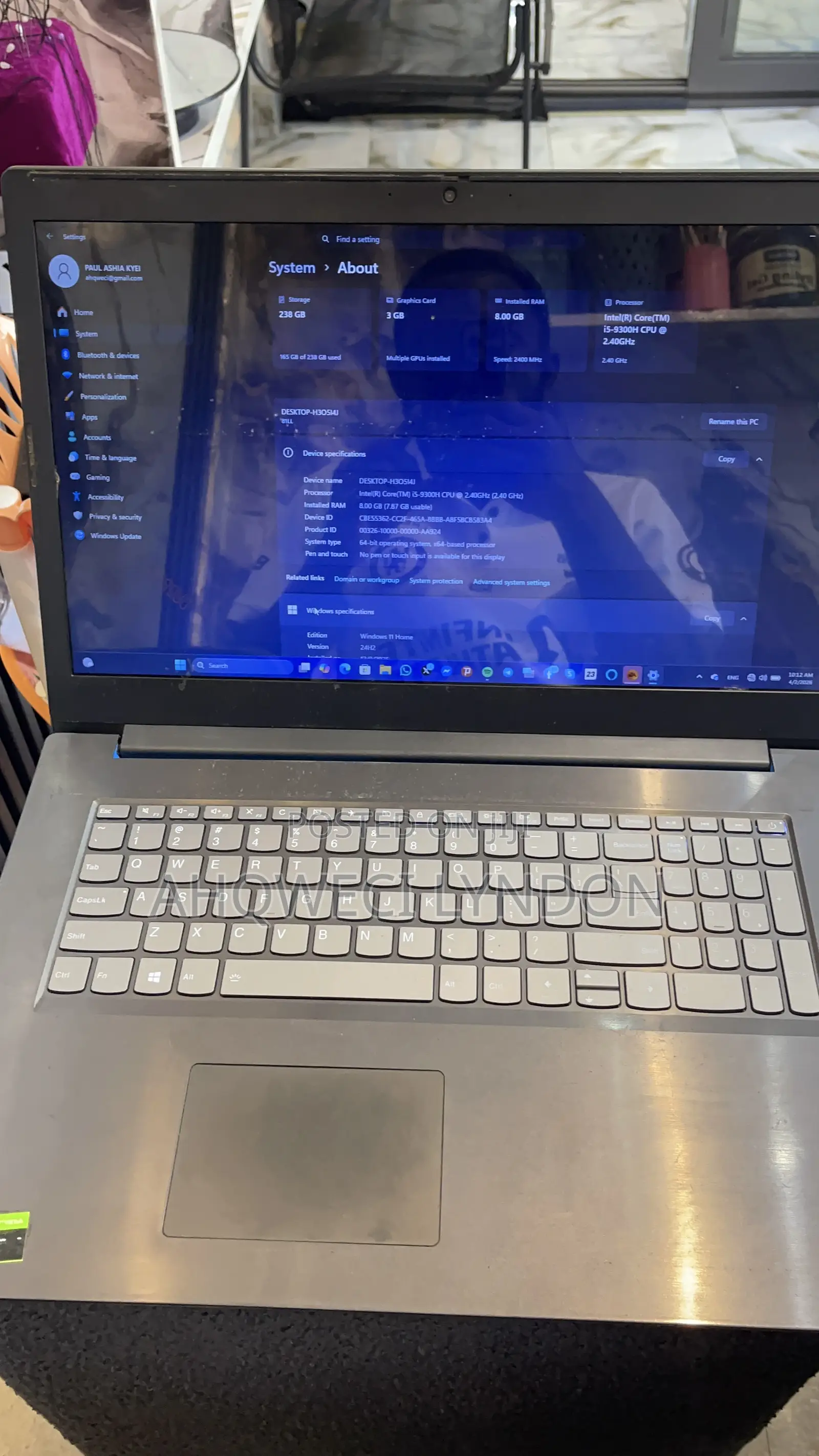 Laptop Lenovo Ideapad 3 8GB Intel Core i5 SSD 256GB