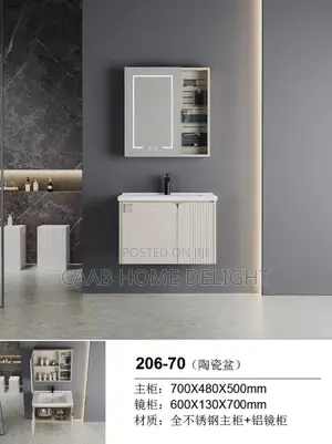 3204-70 Wall Hung Vanity Set With Led Lighting Mirror