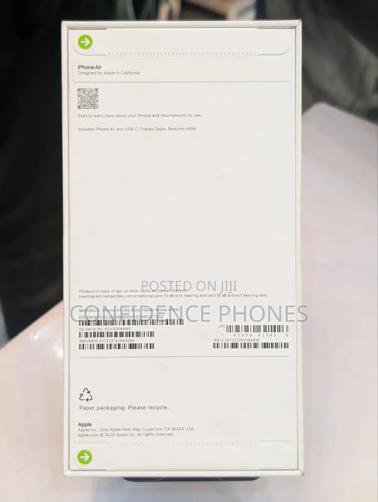 New Apple iPhone Air 256 GB Blue