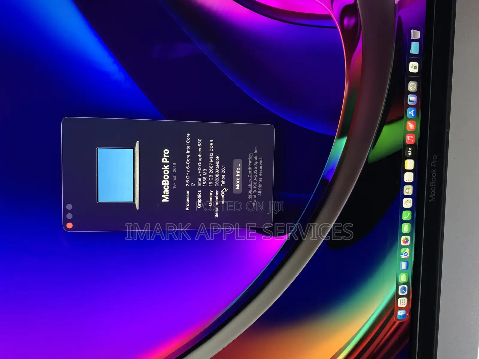 Laptop Apple MacBook Pro 2019 16GB Intel Core i7 SSD 1T