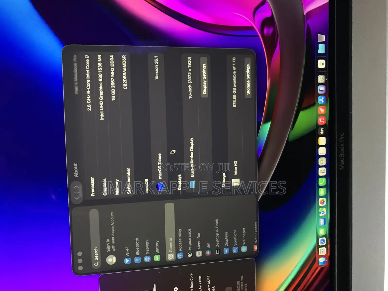 Laptop Apple MacBook Pro 2019 16GB Intel Core i7 SSD 1T