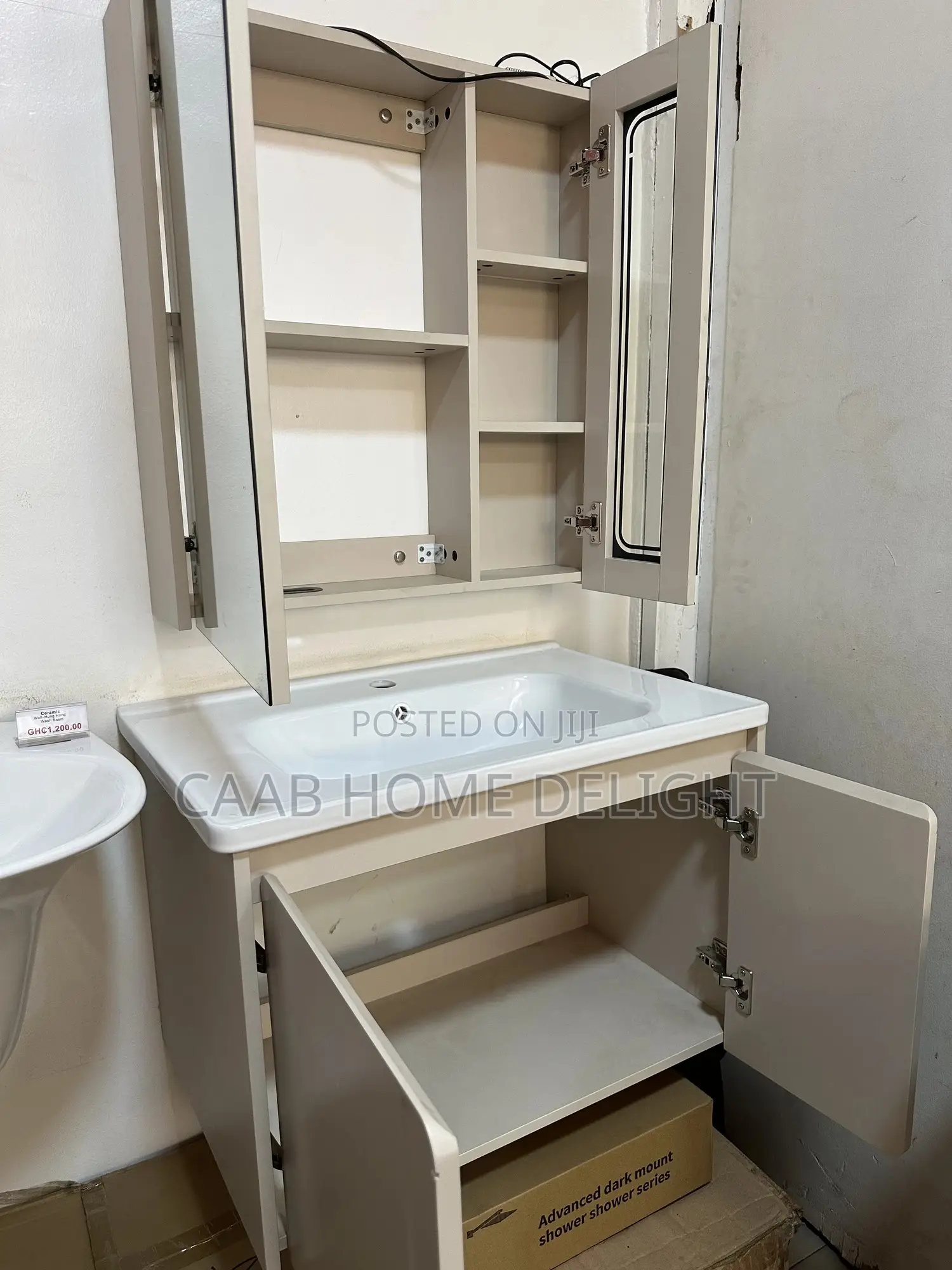 3204-70 Wall Hung Vanity Set With Led Lighting Mirror