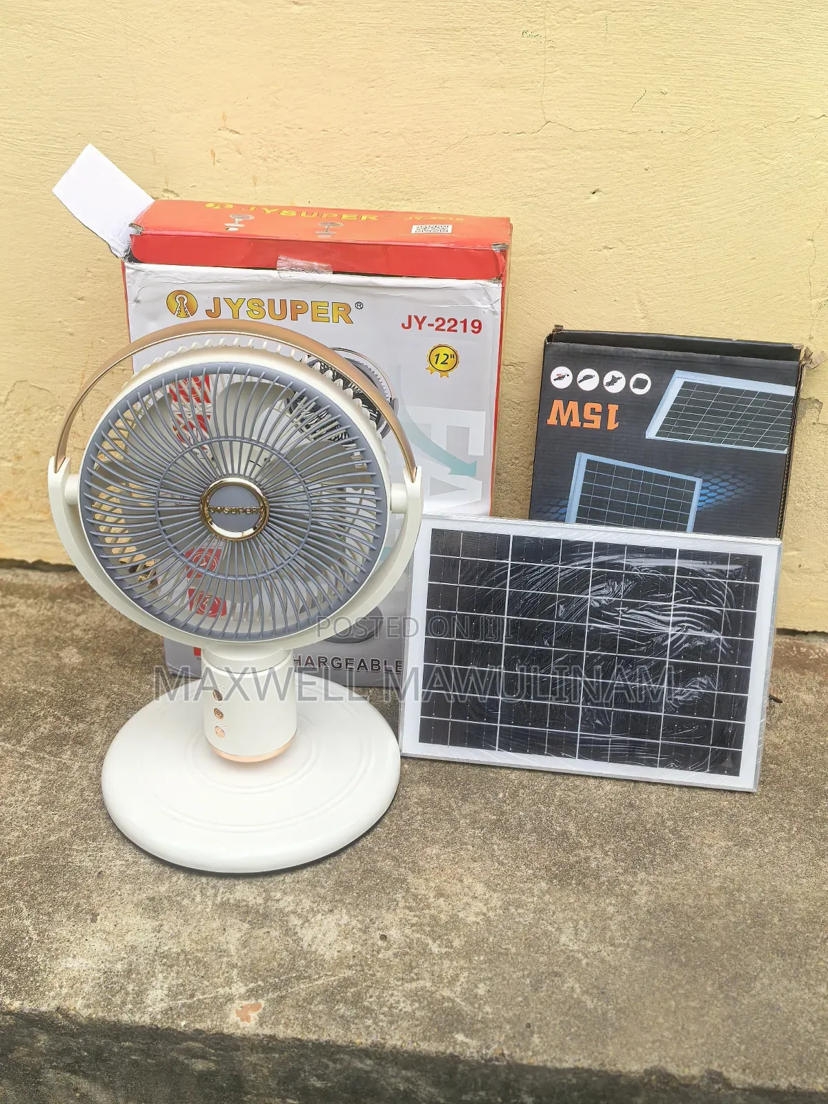 Rechargeable Standing Fan With Solar