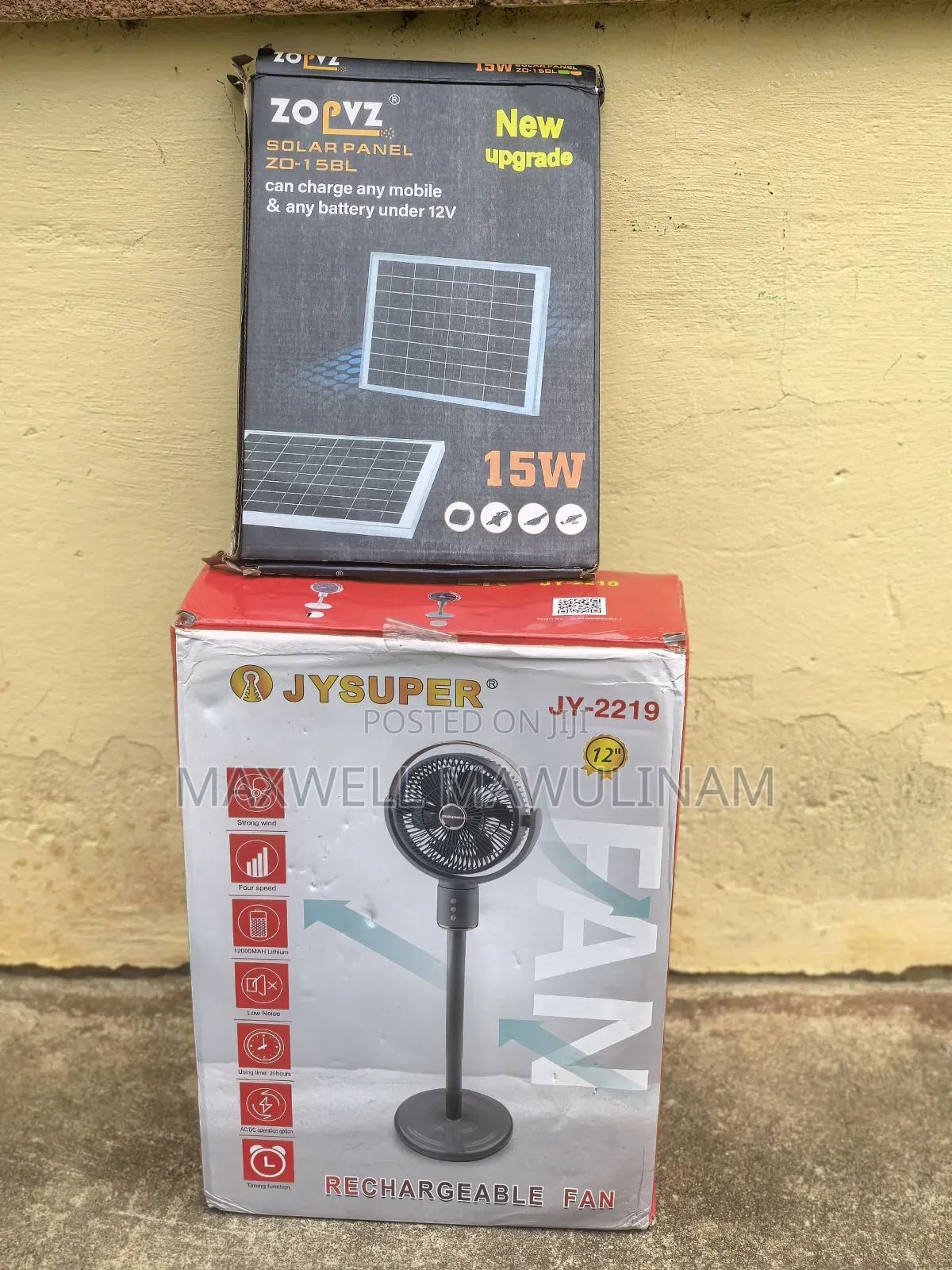 Rechargeable Standing Fan With Solar