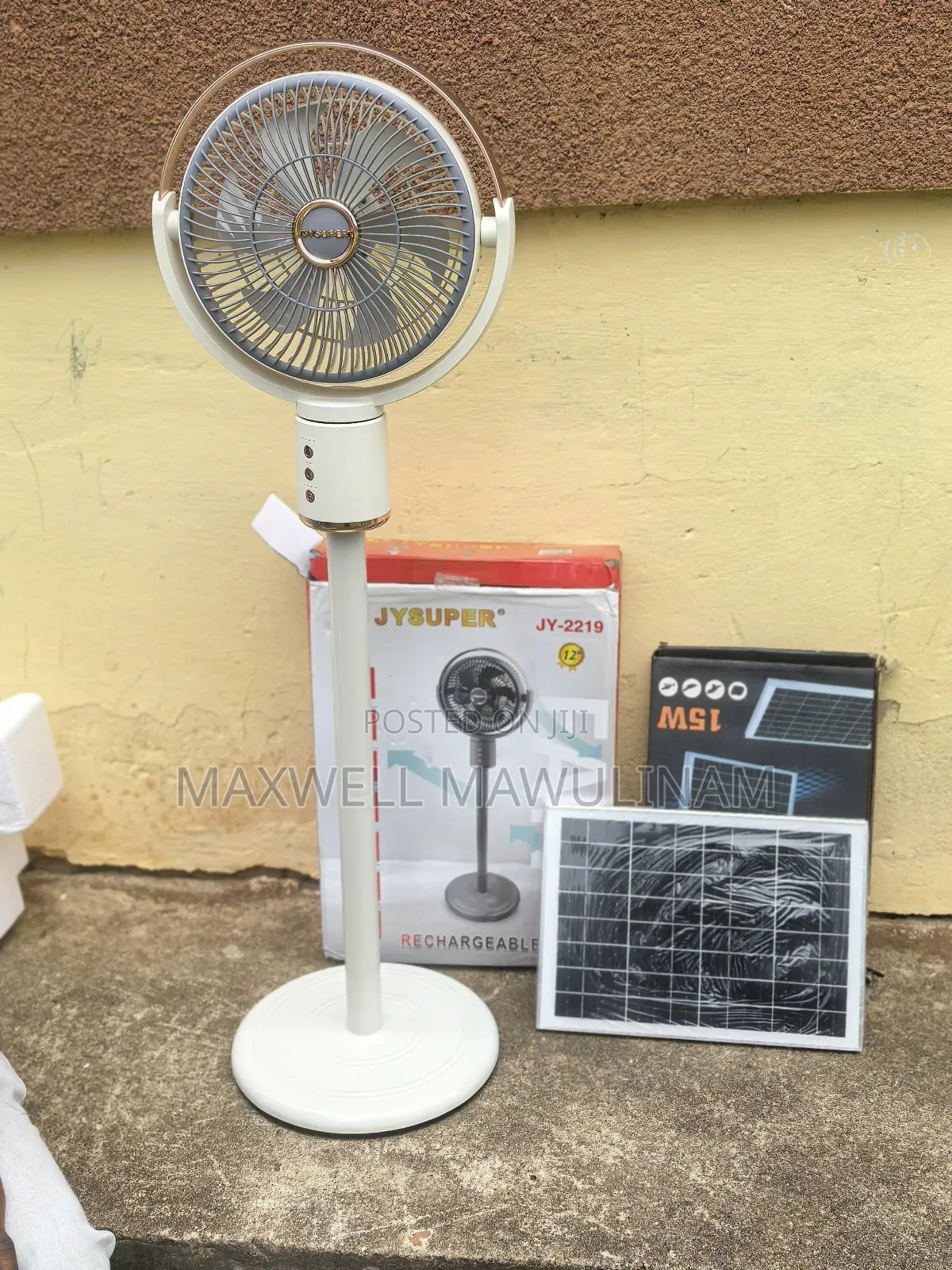 Rechargeable Standing Fan With Solar