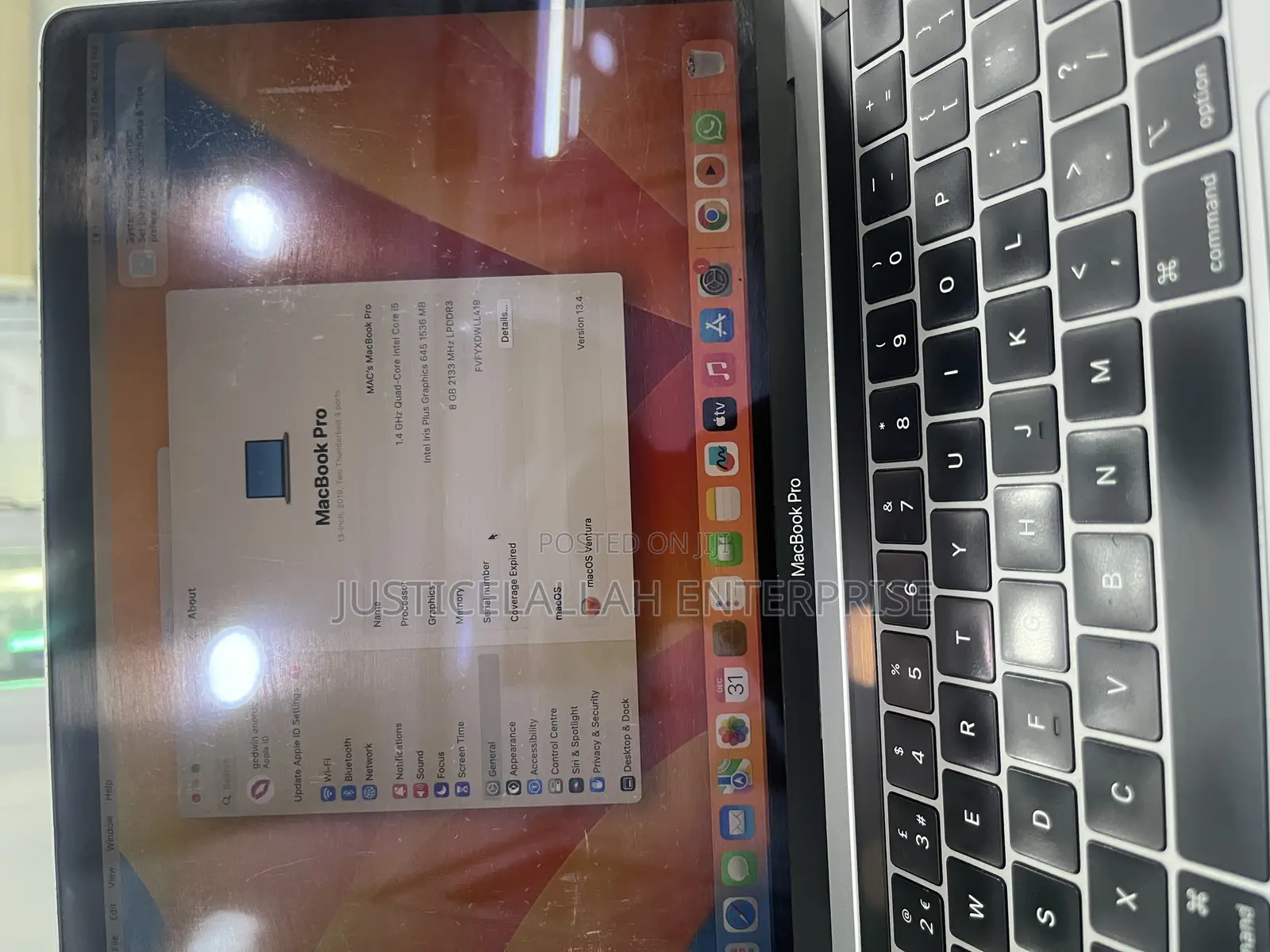 Laptop Apple MacBook Pro 2019 8GB Intel Core i5 SSD 256GB