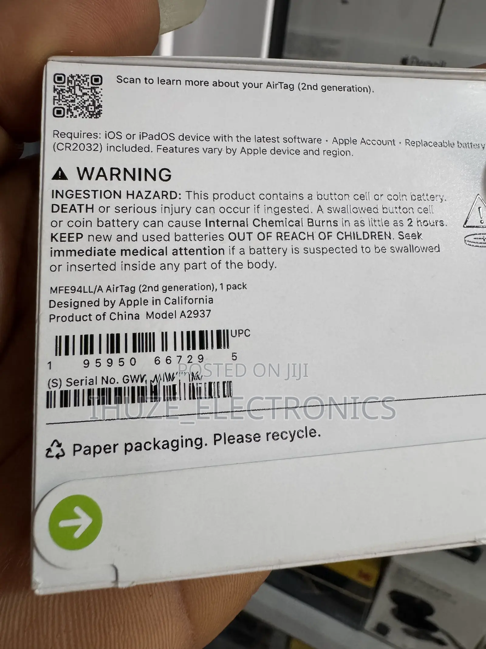 Apple Airtag 1-Pack (2nd Generation). Latest Version