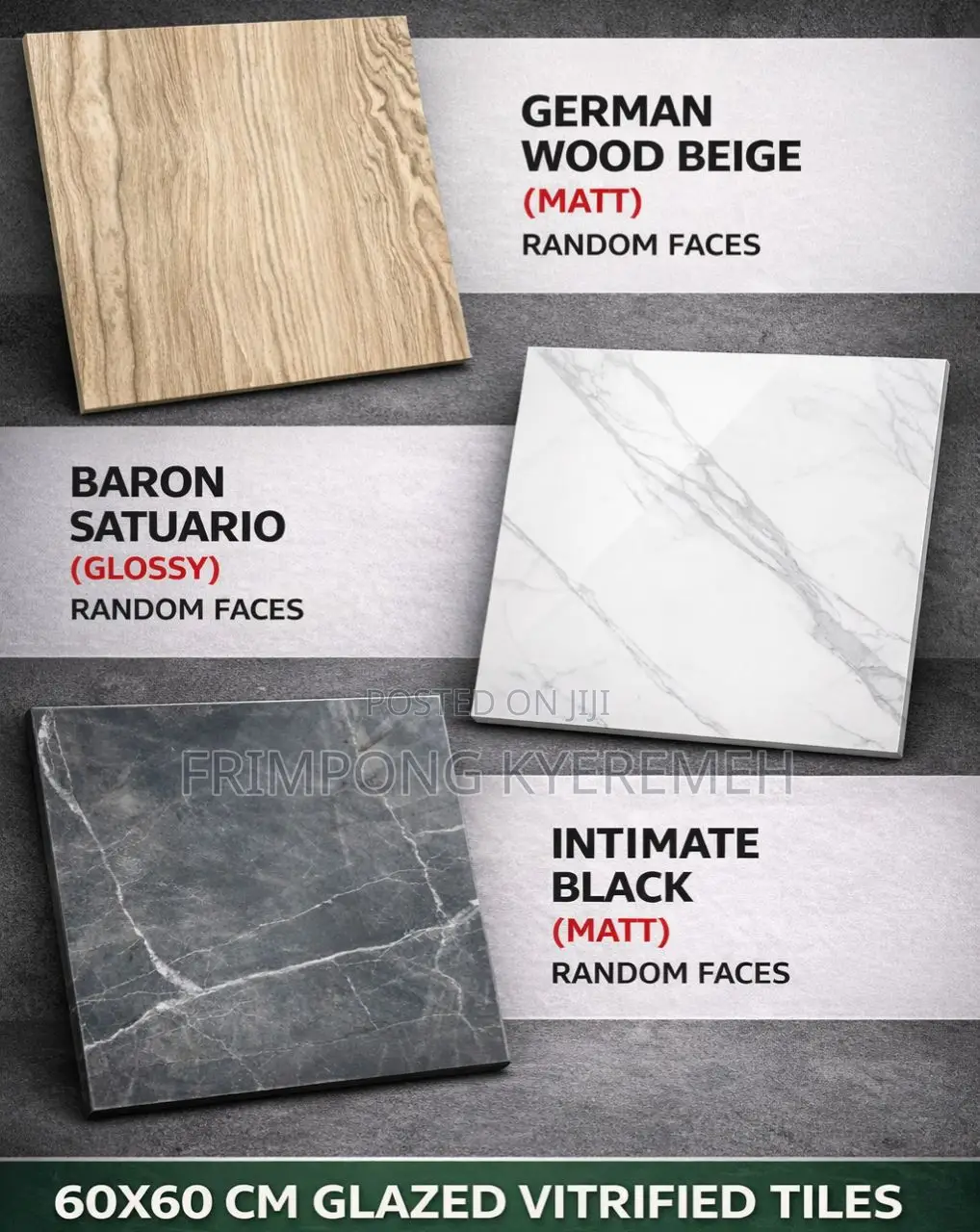 Premium Glazed Porcelain Tiles | Matt, Glossy High Gloss | 600x600